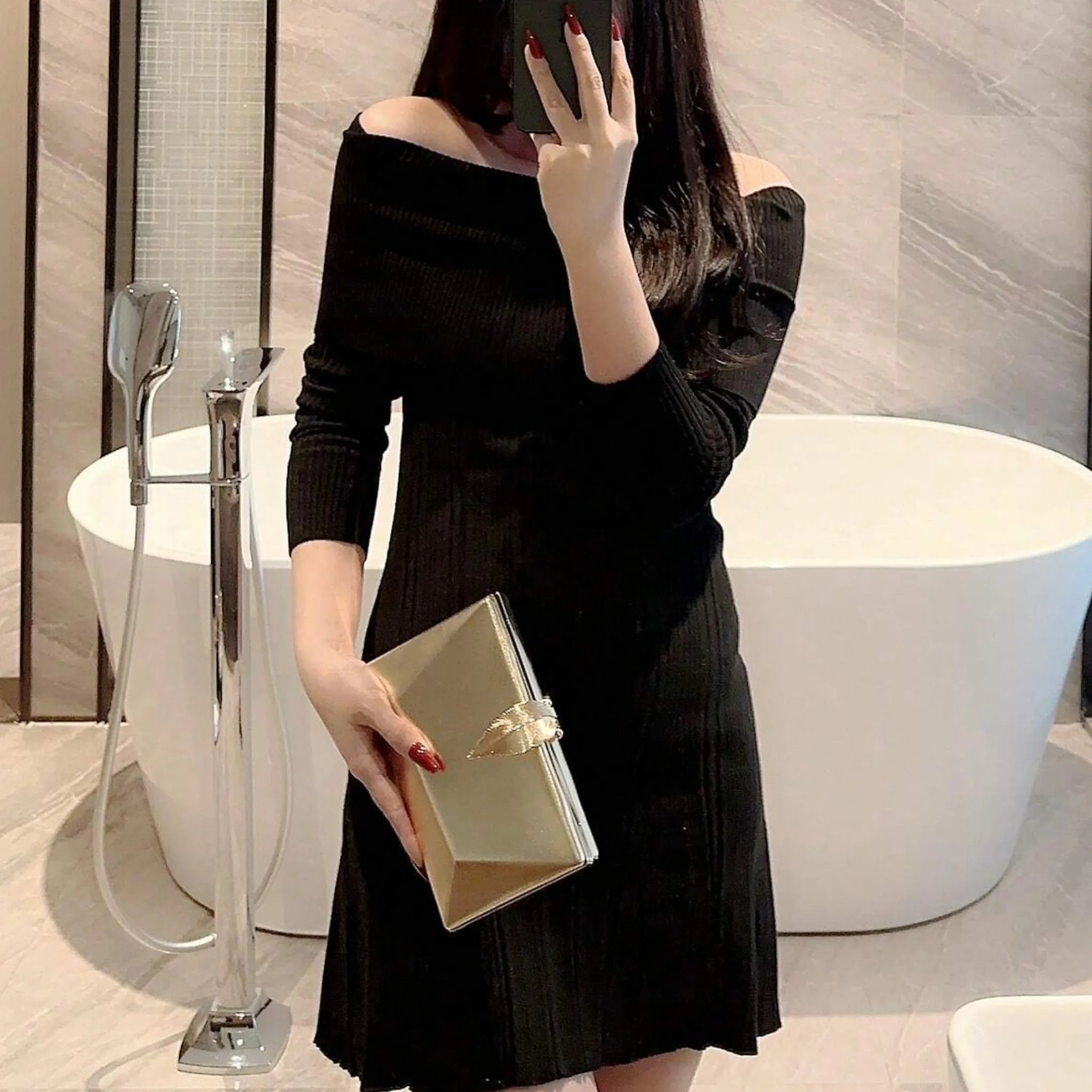 Bolsa Golden Flower Classic Mão-Ombro